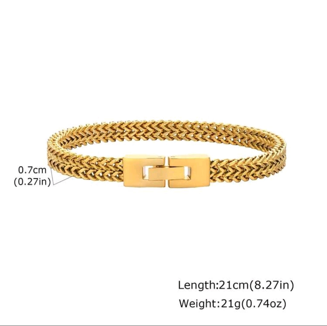 SHEIN Fast Delivery Gold Tone Woven Chain Bracelet