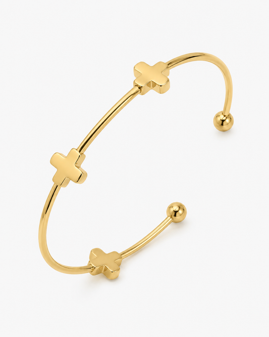 SHEIN Gold Cross Open Cuff Bracelet – Fast Delivery in 5 Days