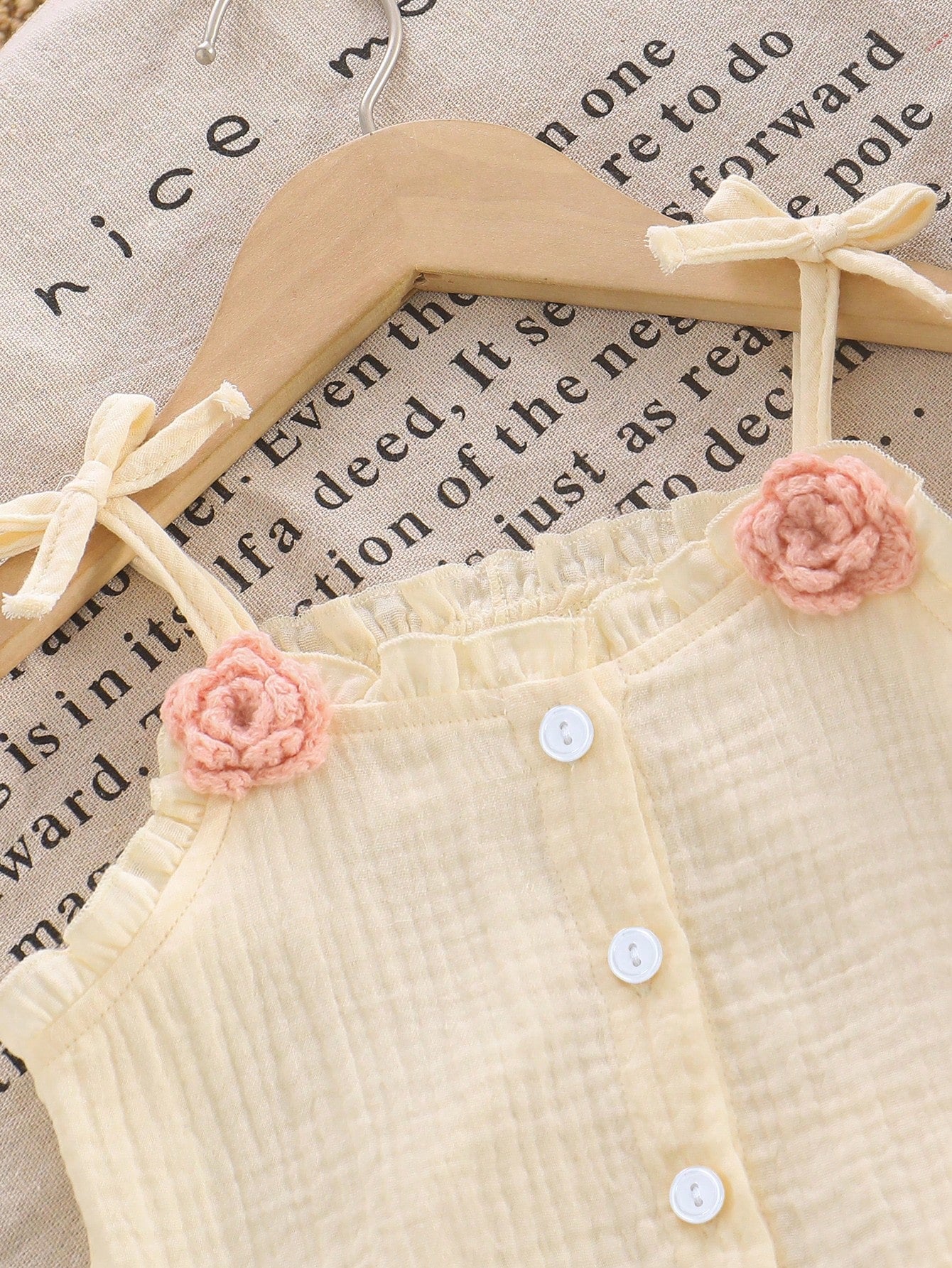 Baby Girls Cream Ruffle Cami Top & Pink Shorts Set