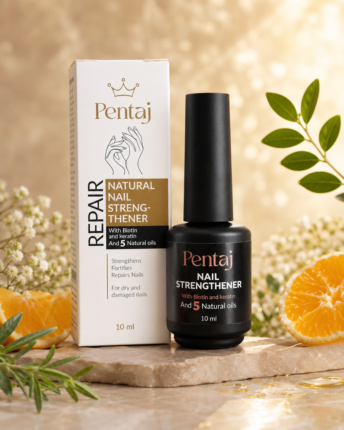 Pentaj Natural Nail Strengthener 10ml – Repair Nail Care Treatment