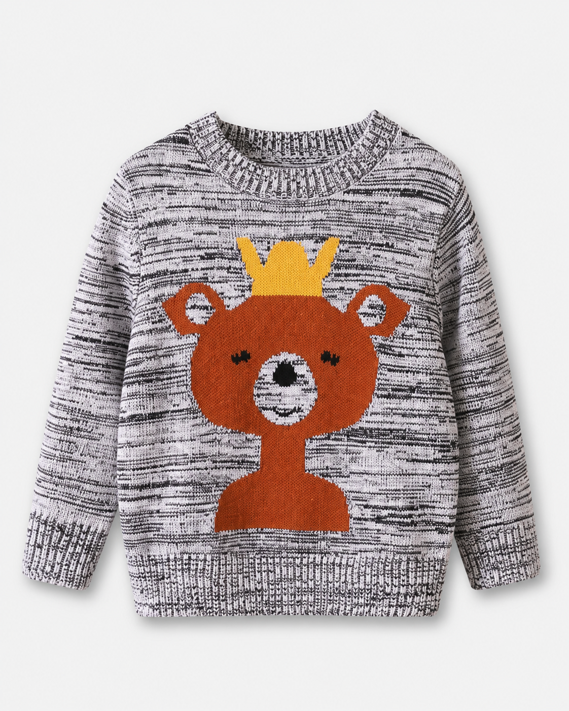 Kids Grey Bear Crown Knit Sweater – SHEIN Fast Delivery in 5 Days