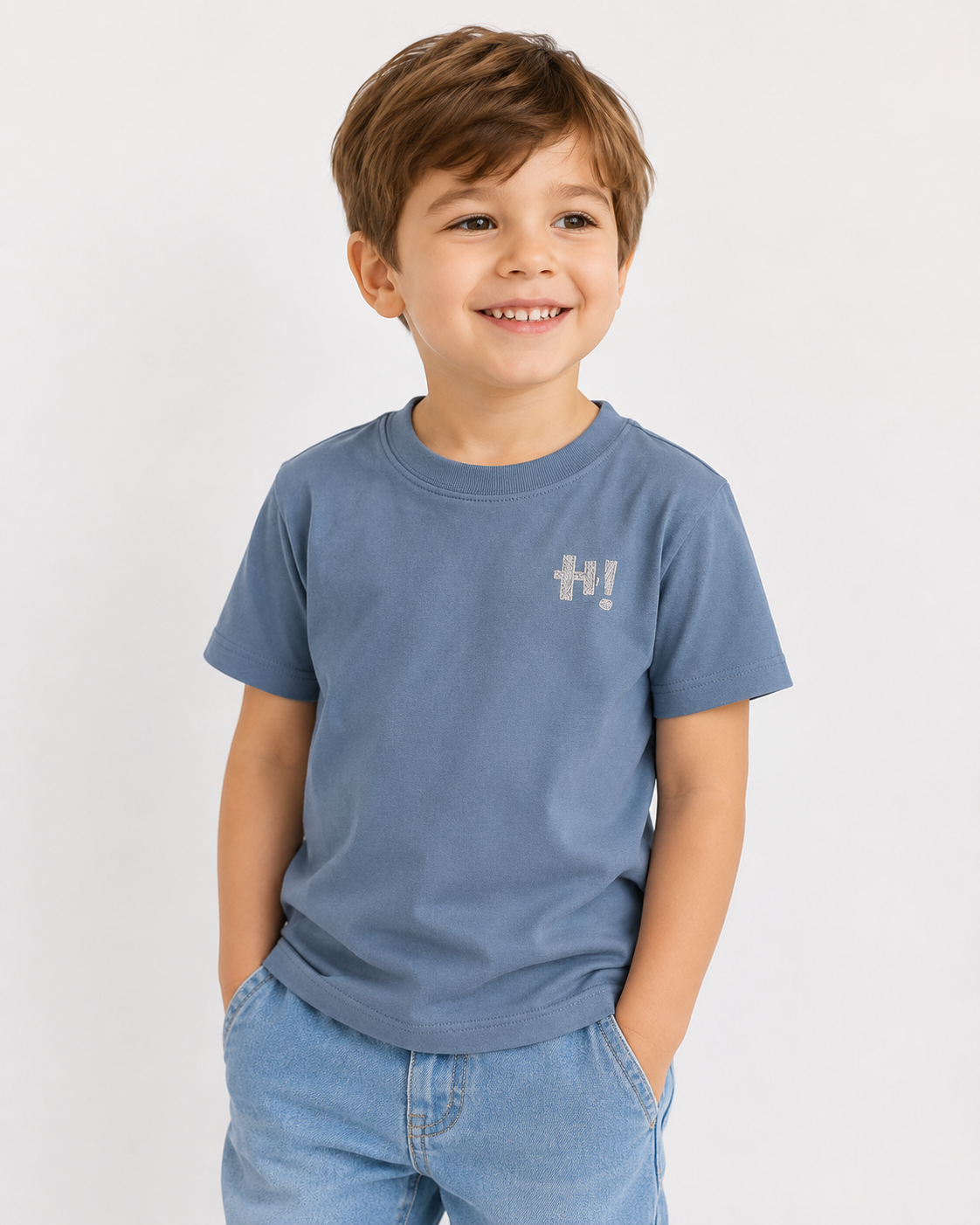 Men Mock Neck Short Sleeve Active Top – Dusty Blue Stretch Casual Tee – Soft Lightweight Everyday Wear