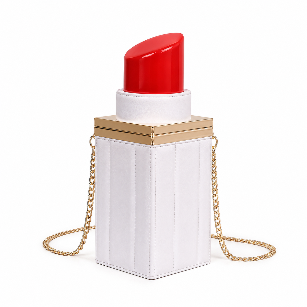 SHEIN Red Lipstick Crossbody Bag – White Mini Novelty Shoulder Bag, SHEIN Fast Delivery in 5 Days