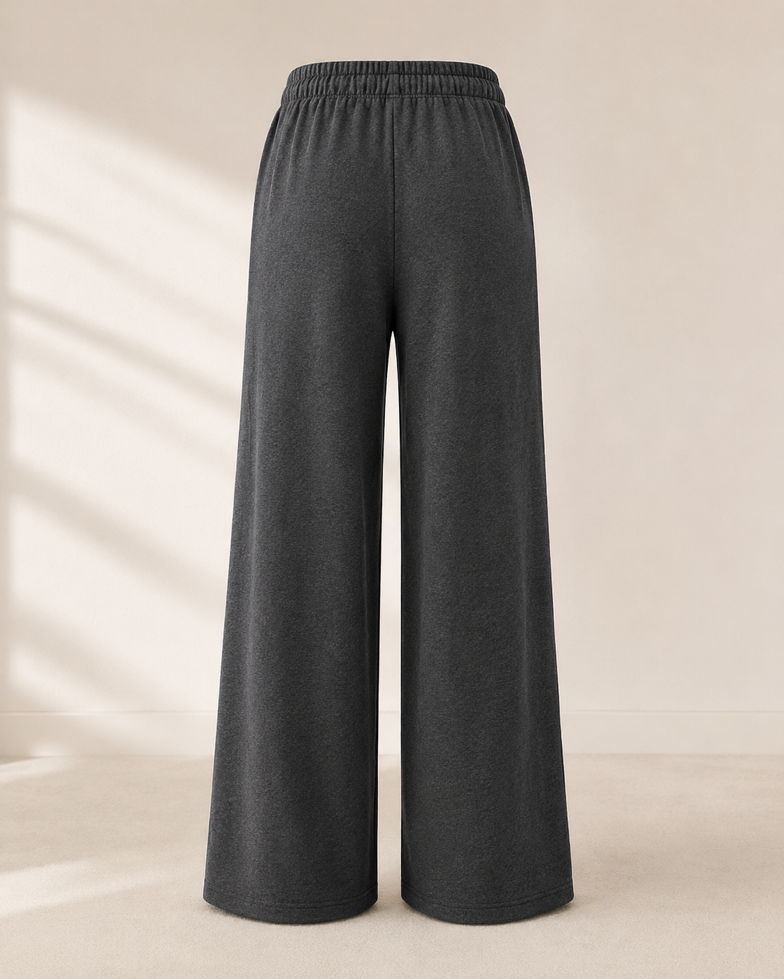Women’s Charcoal Gray Wide Leg Drawstring Pants – Casual Loose Fit Trousers