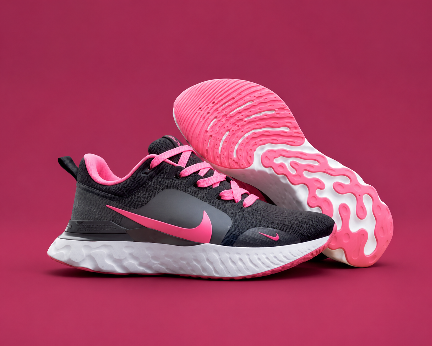 Nike React Infinity Run 3 PB Women’s Sneakers, Black and Pink Running Shoes