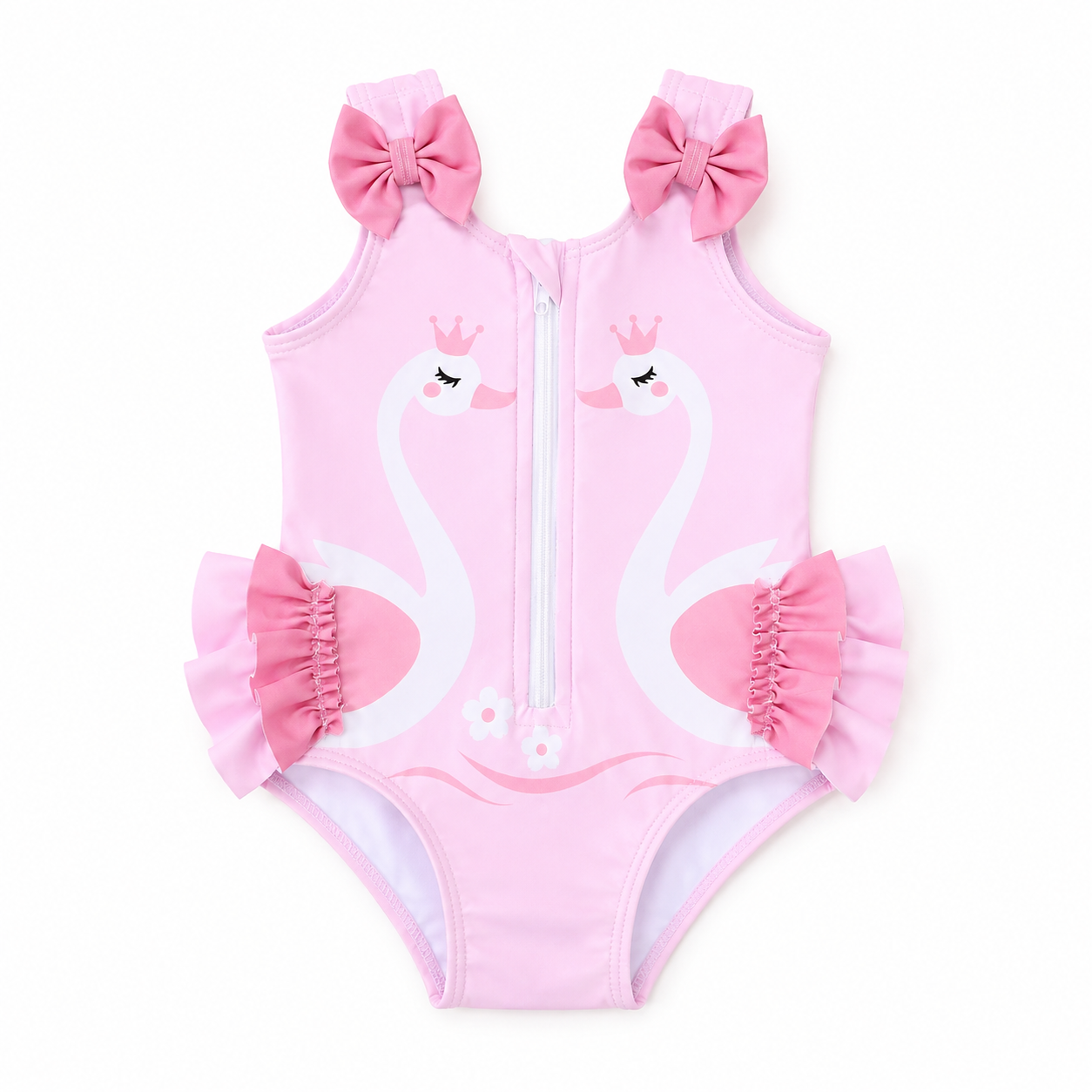 Baby Pink Swan Sleeveless Swimsuit – SHEIN Fast Delivery in 5 Days
