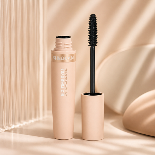 SHEGLAM Big Time Eyes Volumizing Mascara, Beige Tube Mascara for Fuller Defined Lashes