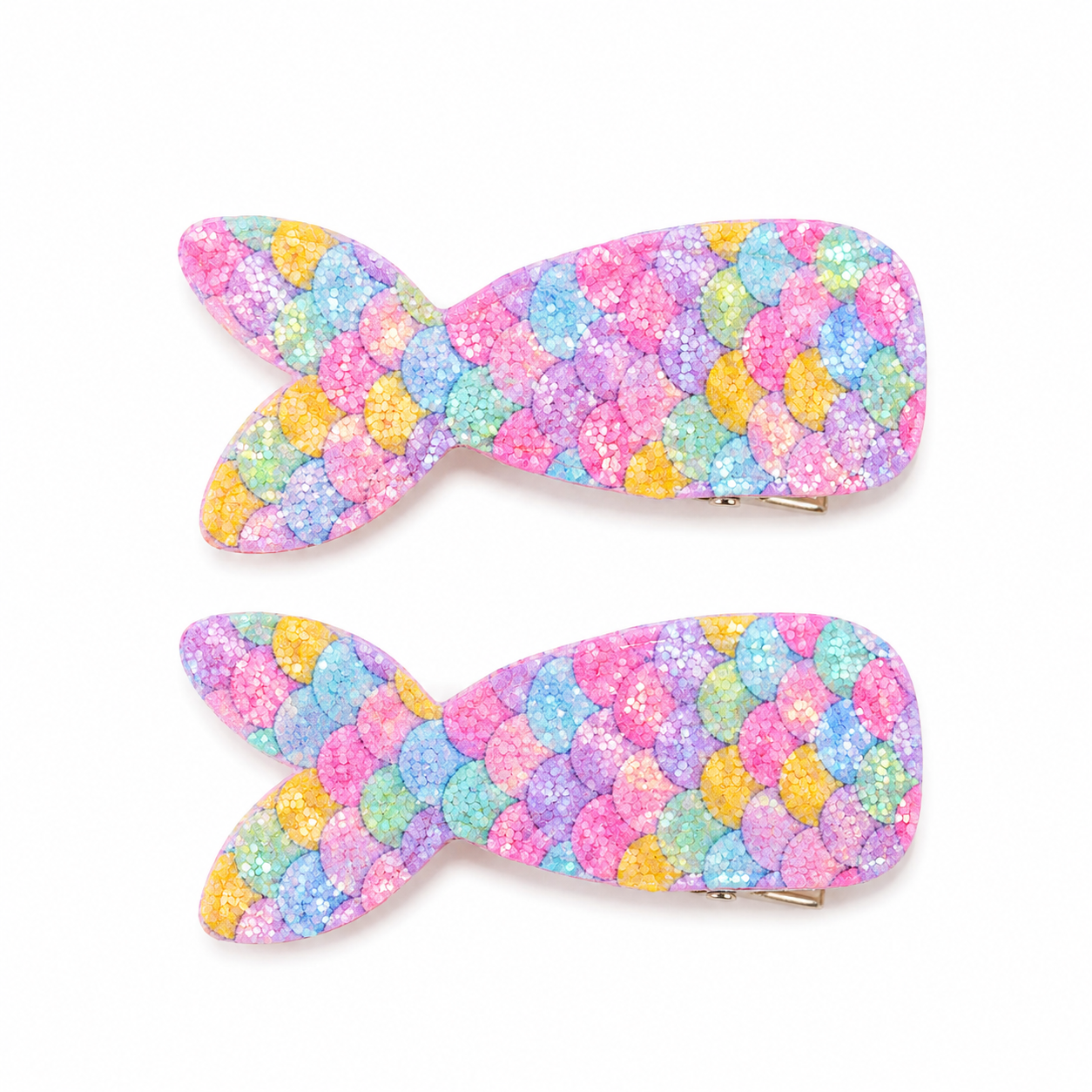 SHEIN 6pcs Mermaid Tail Hair Clips – Glitter Multicolor Kids Hair Accessories, SHEIN Fast Delivery in 5 Days
