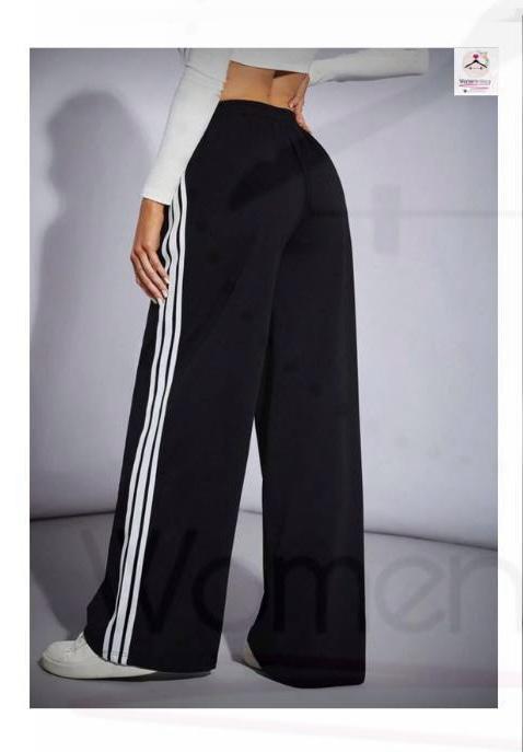 Women’s Wide Leg Track Pants – High Waist Casual Side Stripe Sweatpants