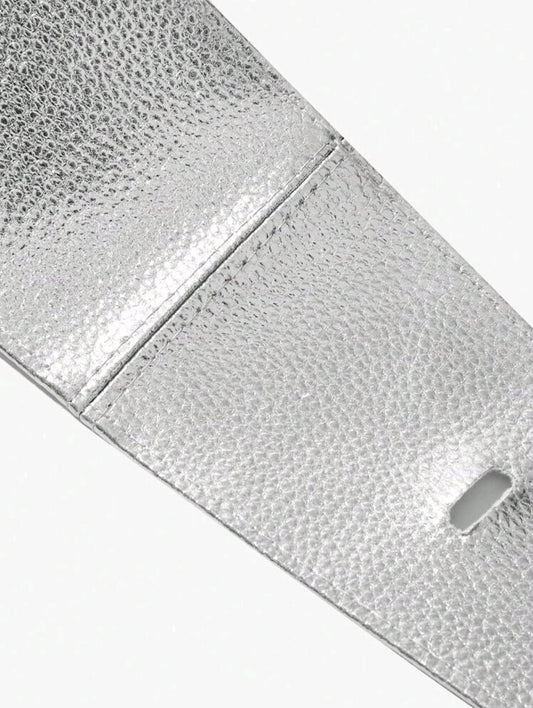 Silver Metallic Bow Tie Waist Belt for Women