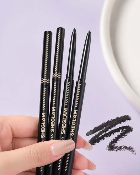 SHEGLAM Smoke Clouds Kohl Eyeliner – Jet Set, Black Creamy Eye Pencil for Smoky Looks