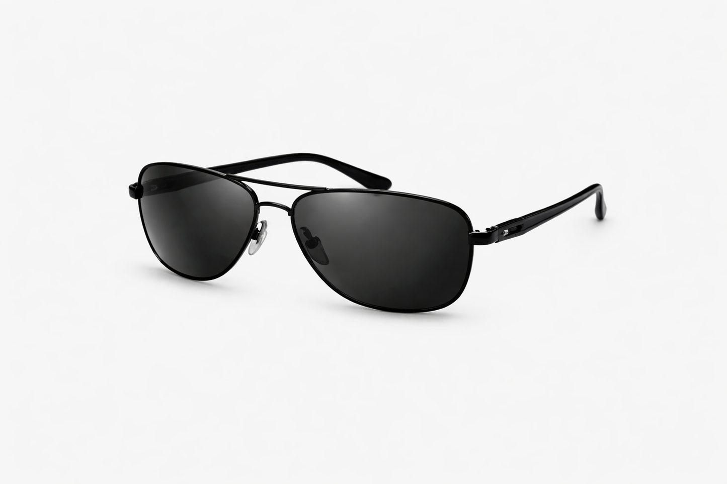 Men’s Aviator Sunglasses – Glossy Black Frame & Dark Grey Lenses
