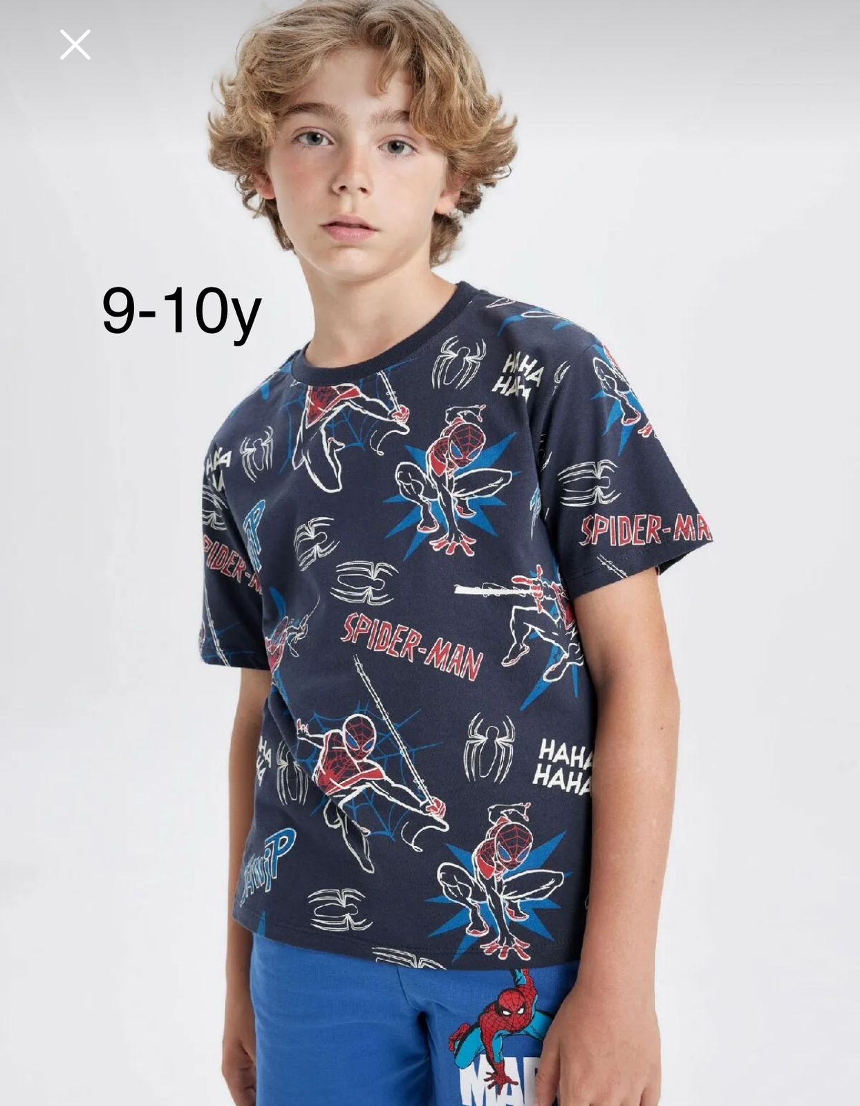 Defacto Boys Navy Spider-Man Allover Print T-Shirt