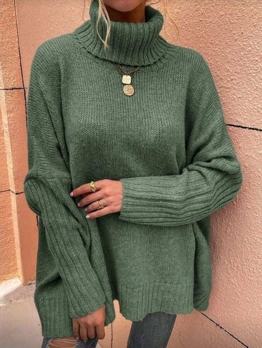 Mint Green Oversized Turtleneck Knit Sweater for Women – Shein Inspired Cozy Winter Style