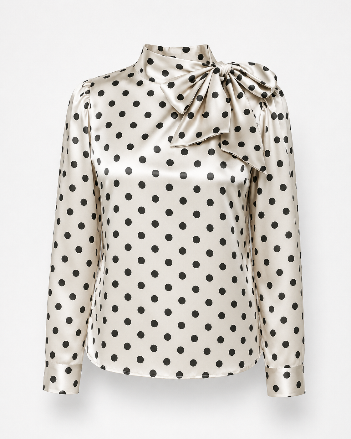 White Polka Dot Tie Neck Blouse – SHEIN Fast Delivery in 5 Days