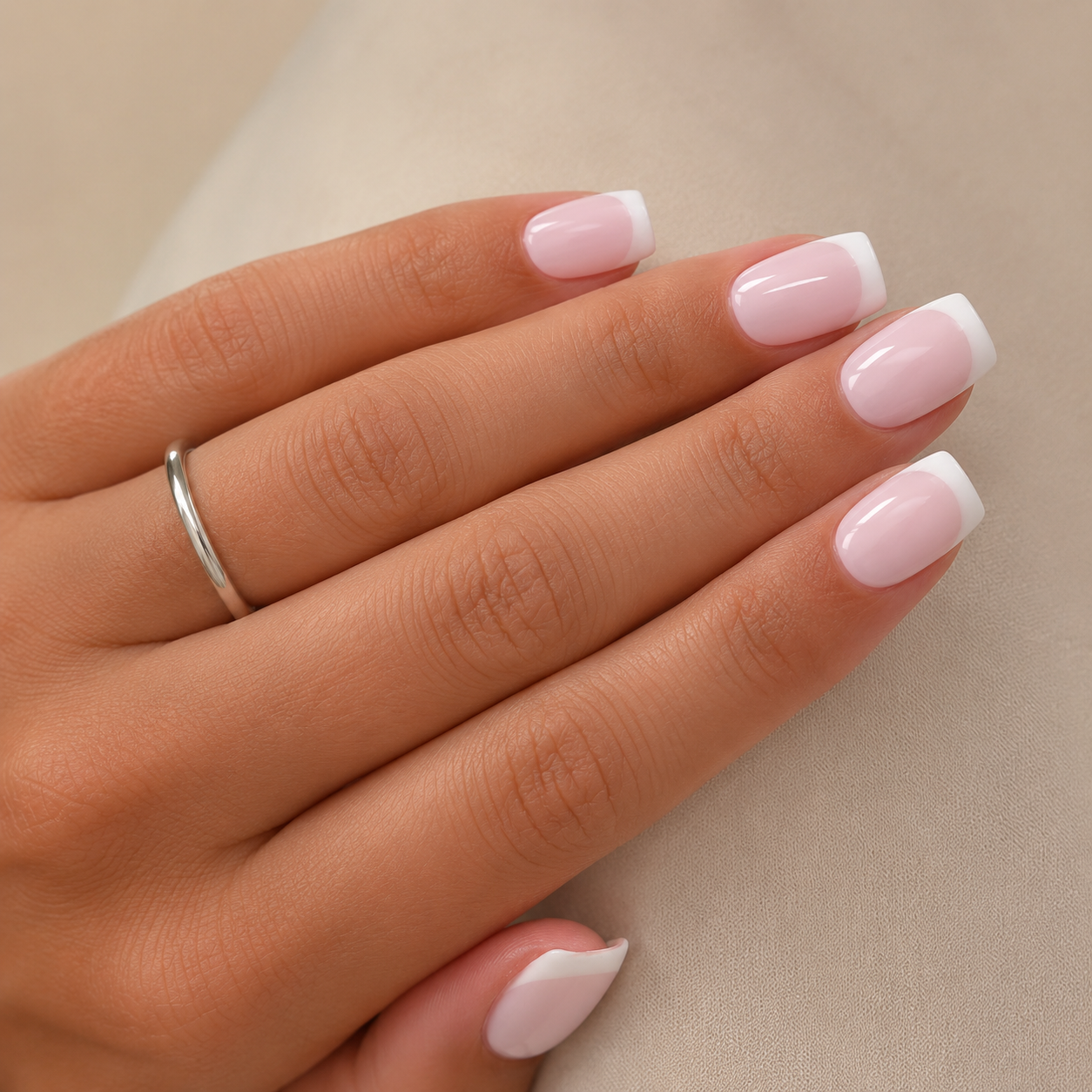 SHEIN 24pcs Pink French False Nails Set – Elegant Press On Manicure Nails, SHEIN Fast Delivery in 5 Days