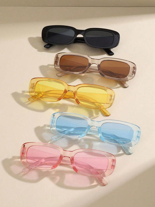 SHEIN Women Slim Rectangle Transparent Sunglasses
