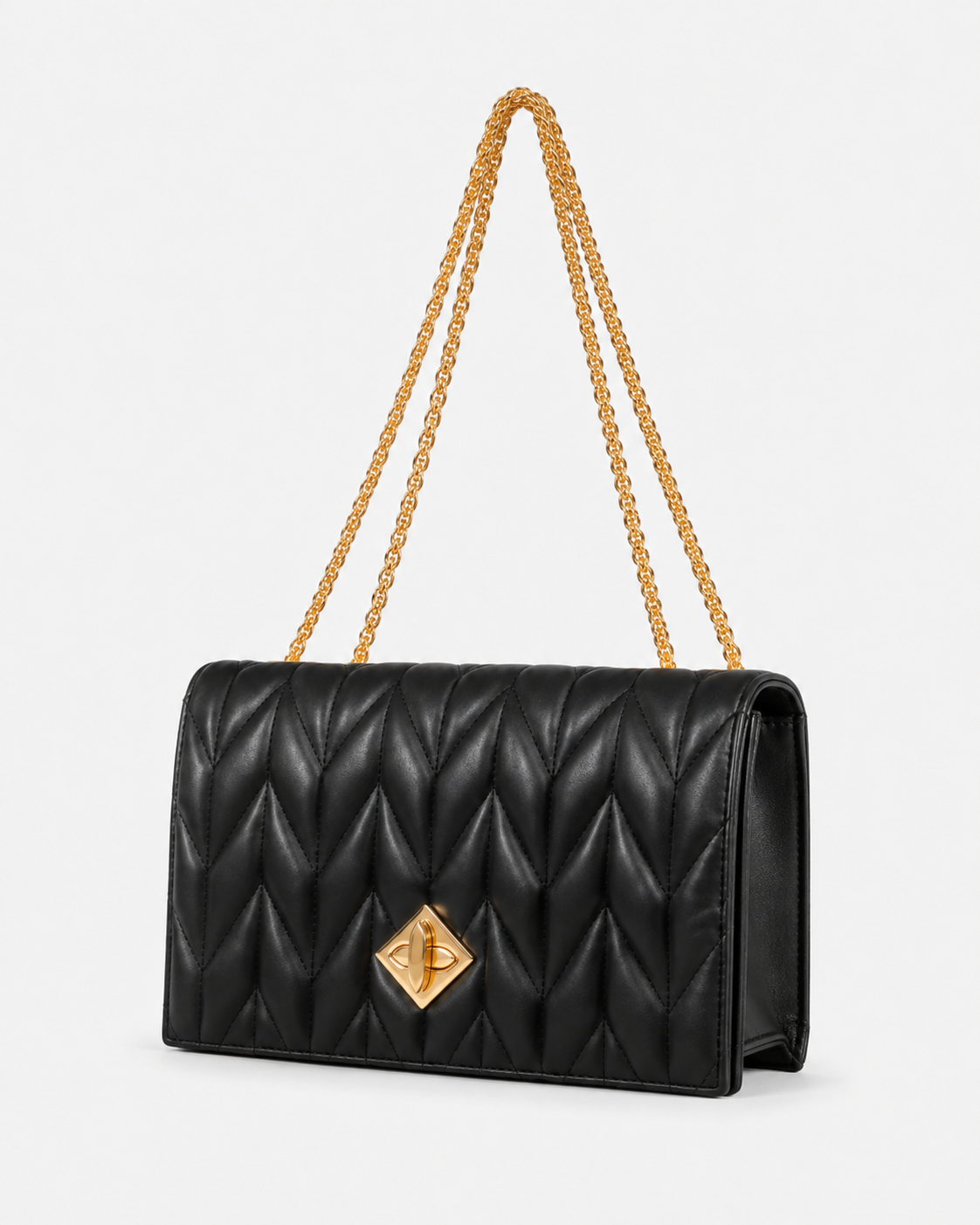 Women’s Black Quilted Chain Shoulder Bag - SHEIN Fast Delivery in 5 Days
