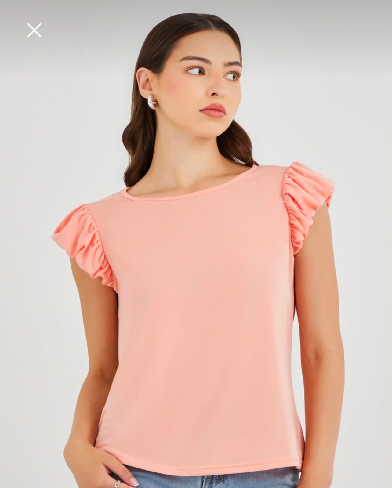 Trendyol Fast Delivery in 5 Days Peach Ruffle Sleeve Top
