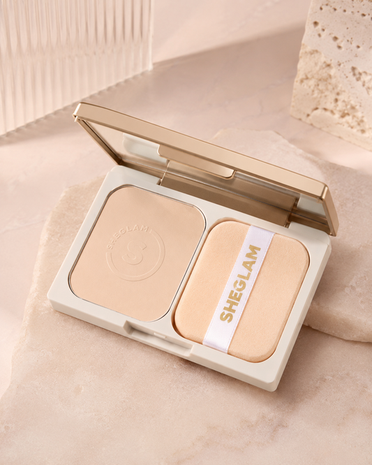 SHEGLAM Oil Control Powder – Nude Pink, Matte Face Powder Compact for Shine Control