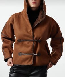 Brown Hooded Toggle Jacket – Casual Winter Outerwear – Soft Lined – Relaxed Fit