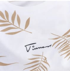 Boys White Leaf Print T-Shirt & Beige Shorts Set – Casual Summer Two Piece Outfit – Size 12 Years