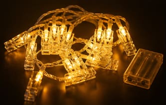 LED Photo Clip String Lights 3M – Warm Light Decorative Hanging Lights for Room & Wall Decor