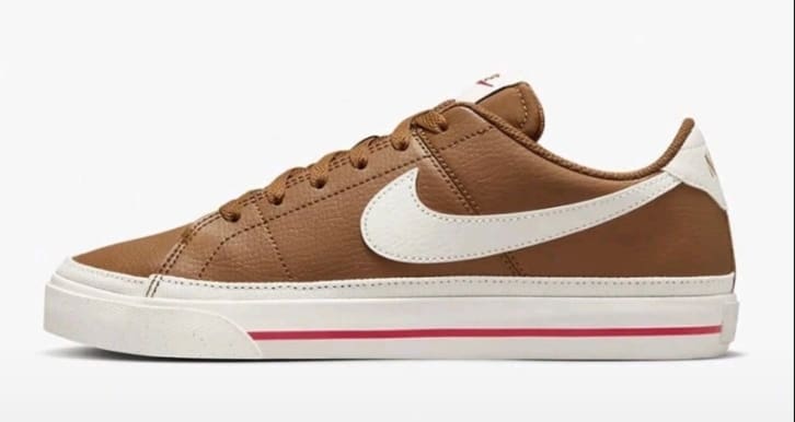 Nike Court Legacy Low-Top Sneakers for Men and Women, Brown and White Casual Lace-Up Shoes