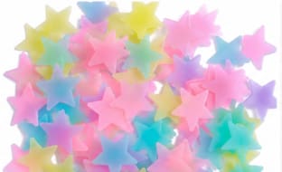 100pice Multicolor Glow Star Wall Stickers – Decorative Luminous Stars for Room Decor
