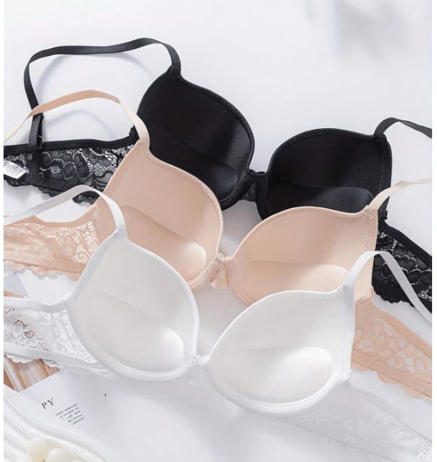 SHEIN Women’s Supportive Bra Set 3 Pieces – Front Buckle Padded Underwear Bras, SHEIN Fast Delivery in 5 Days