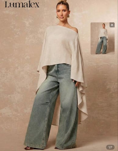 SHEIN Fast Delivery in 5 Days Beige Asymmetrical Baggy Top