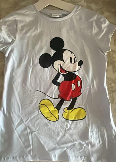 Girls White Cartoon Mouse Graphic Short Sleeve T-Shirt