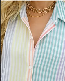 Women Striped Maxi Shirt Dress – Long Sleeve Button Down Casual Dress – Multicolor Summer Dress