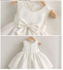 Girls White Bow Detail Sleeveless Party Dress