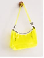 Transparent Neon Shoulder Bag, Jelly PVC Mini Hobo Bag with Detachable Strap