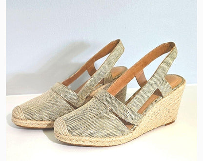Original Ralph Lauren Women’s Beige Espadrille Wedge Sandals – Slingback Woven Summer Shoes from UAE