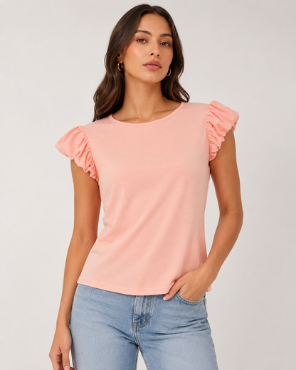 Trendyol Fast Delivery in 5 Days Peach Ruffle Sleeve Top