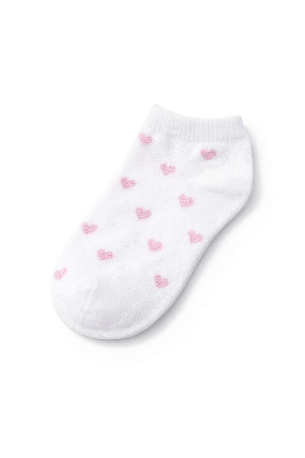 Ankle Socks – Soft Heart Print & Solid Color Short Socks