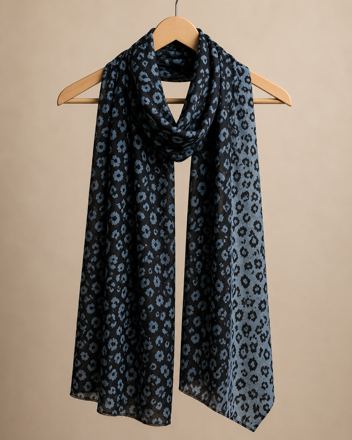 Trendyol Women Black Grey Leopard Print Shawl Scarf