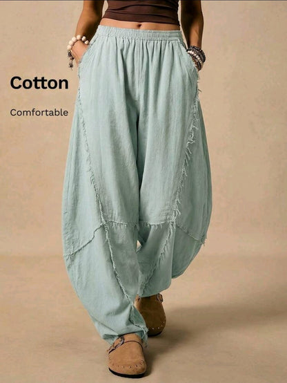 SHEIN Women Light Blue Frayed Wide Leg Pants