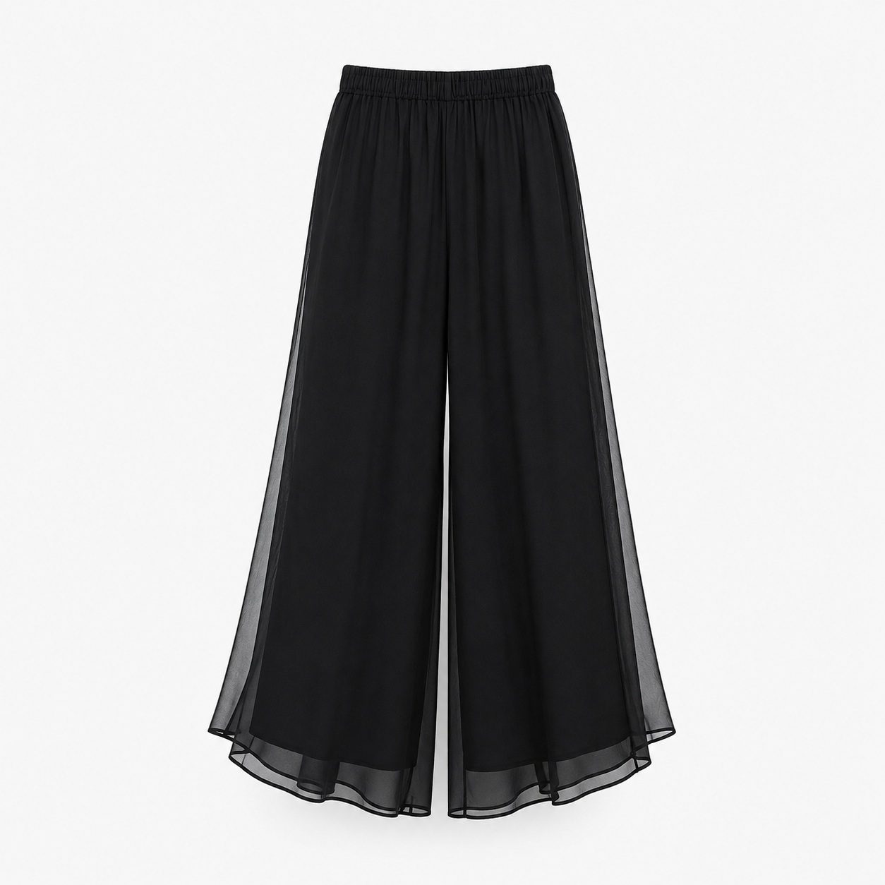 SHEIN Women’s Black Sheer Wide Leg Pants – Flowy Chiffon Palazzo Pants