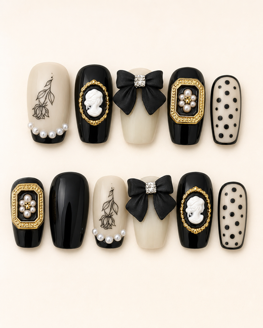 Luxury 3D Floral Press-On Nails Set