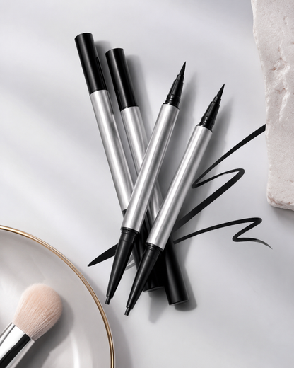 SHEGLAM Dual-Ended Liquid Eyeliner and Eyeliner Gel, Black Waterproof Eye Makeup Pen