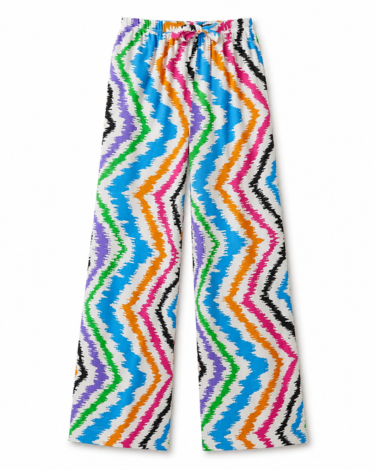 Women’s Trendyol Multicolor Zigzag Wide Leg Pants – Viscose Summer Palazzo Pants