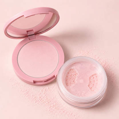 SHEGLAM 2-in-1 Face & Under Eye Setting Powder – Bubblegum, Soft Pink Blurring Makeup Powder