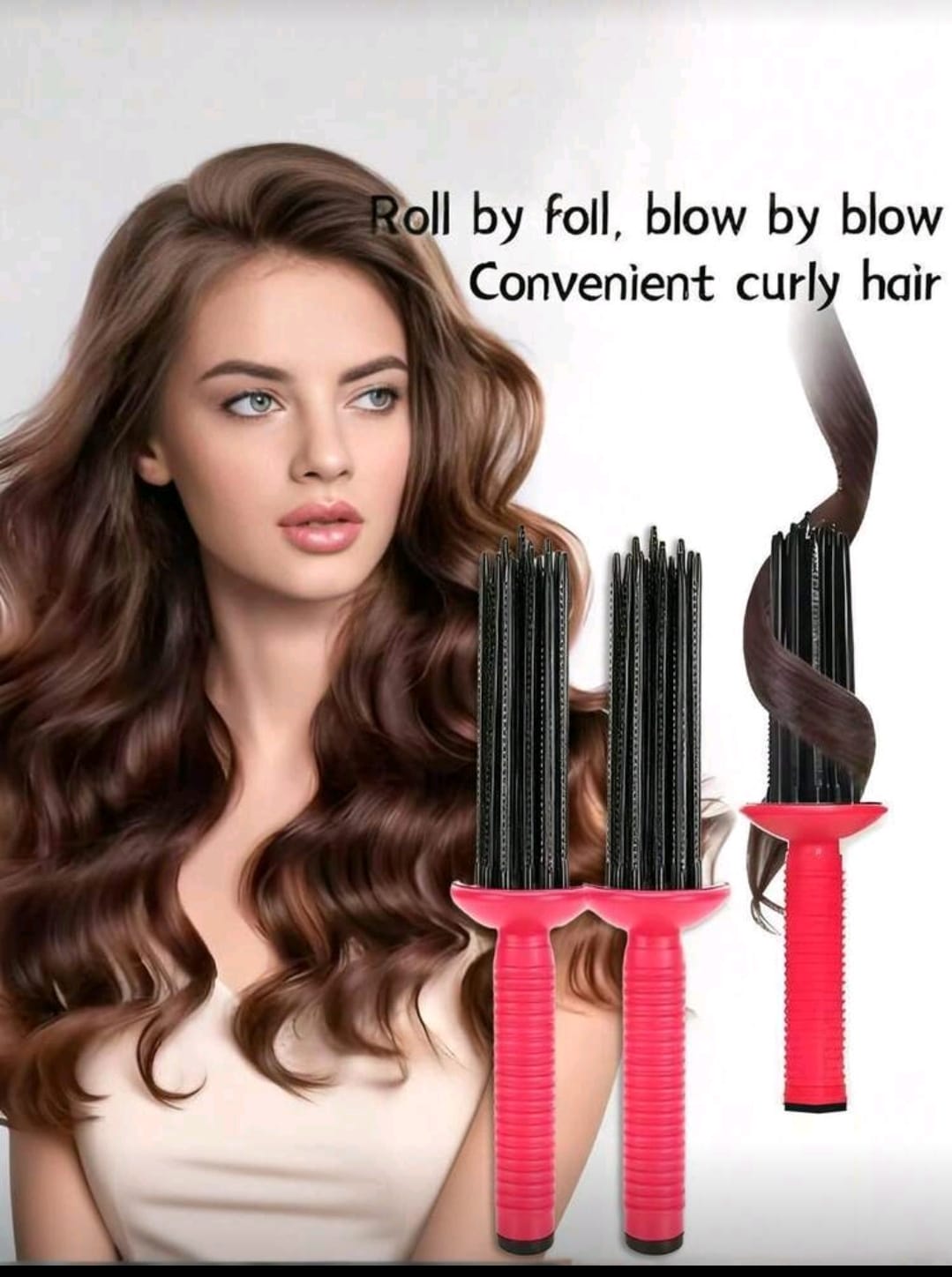 Heatless Hair Curling Brush â€“ Easy Blow Dry Curly Hair Styling Tool