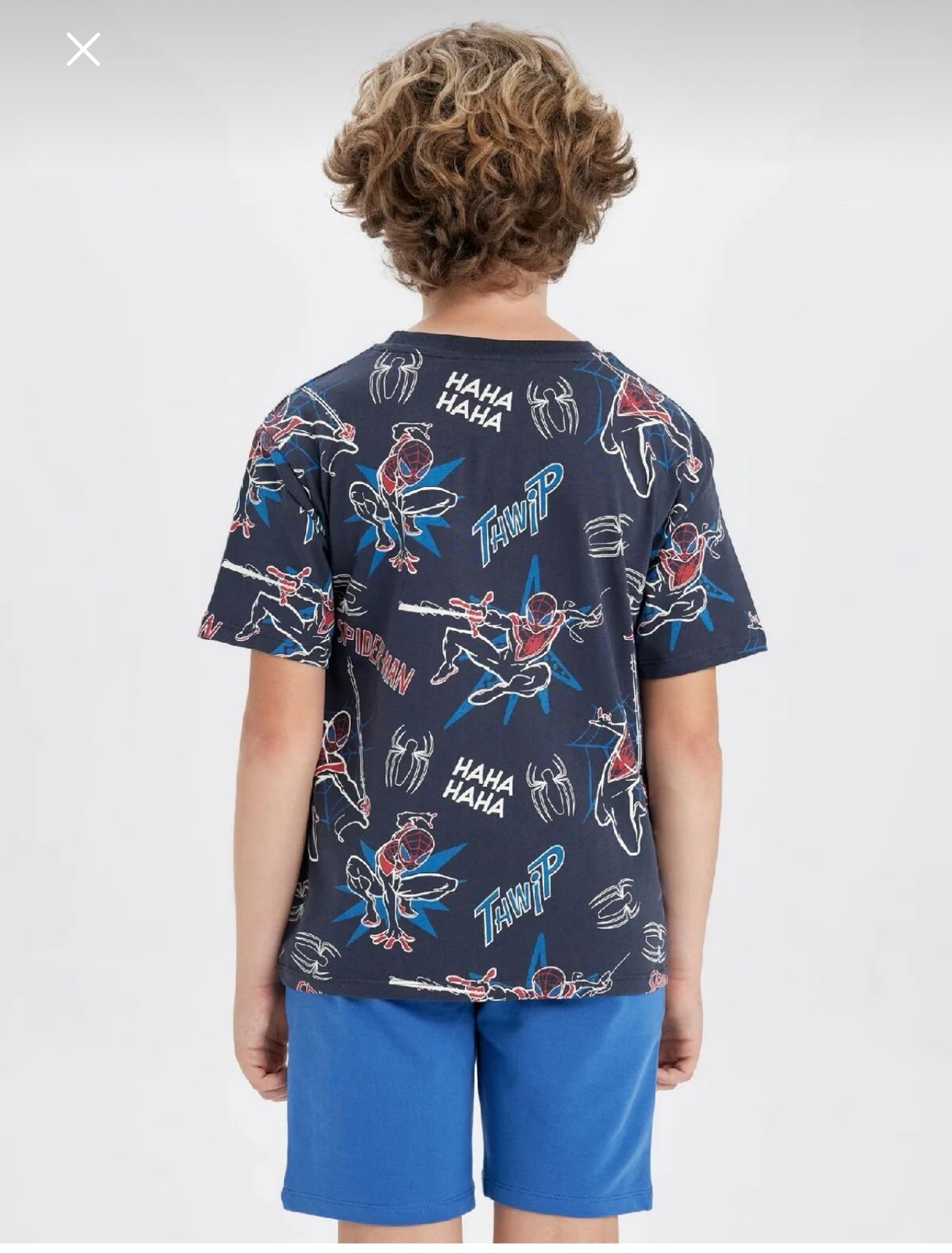 Defacto Boys Navy Spider-Man Allover Print T-Shirt