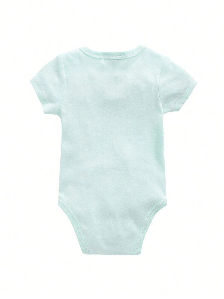 Baby Girls 3-Pack Short Sleeve Bodysuits – Unicorn Print & Applique Cotton Onesie Set