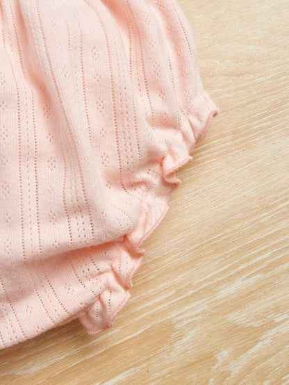 Baby Girls 3-Pack Ruffle Bloomers – Soft Ribbed Diaper Cover Shorts Set