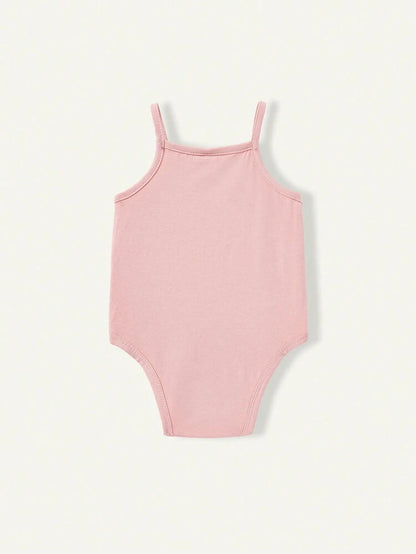 3-Pack Baby Girl Cami Bodysuit Set – Soft Cotton Sleeveless Strap Bodysuits